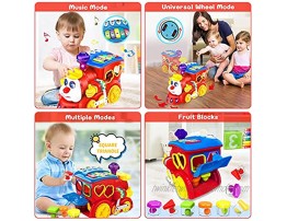 HOMOFY Baby Toys 12-18 Months Train Toy for 1 Year Old Early Educational Baby Toys 6 to 12 Months with Piano Keyboard Fruit Music Light Birthday Toys for 1 2 3 Year Old Boys Girls Kids Toddlers Gifts