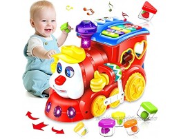 HOMOFY Baby Toys 12-18 Months Train Toy for 1 Year Old Early Educational Baby Toys 6 to 12 Months with Piano Keyboard Fruit Music Light Birthday Toys for 1 2 3 Year Old Boys Girls Kids Toddlers Gifts