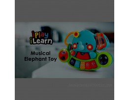 iPlay iLearn Baby Music Elephant Toys Toddler Electronic Learning Sensory Toy Musical Piano Keyboard W Lights Sounds Infant Birthday Gift for 6 9 12 18 24 Months 1 2 Year Olds Kids Boys Girls