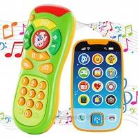 JOYIN Baby Toy Phone Remote and Smartphone with Music Fun Learning Musical Toys for Babies Kids Boys or Girls Holiday Stocking Stuffers Birthday and Easter Gifts