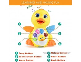 Liberty Imports Light Up Dancing Walking Yellow Duck Baby Toy with Music and LED for Infants Toddler Interactive Learning Development School Classroom Prize and Children
