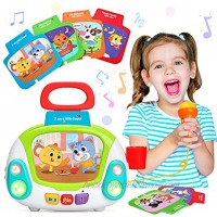 LUKAT Musical Toy for 2 3 4 Years Old Girls Boys Kids Music Karaoke Machine with Microphone Early Educational Toys Jukebox with Singing Recording & Voice Changing Function Gift for Toddlers