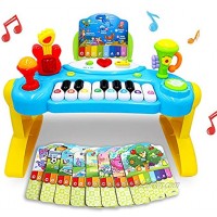 Mochoog Toy Piano for Toddlers Piano for Kids with English Spanish Language Learning & Music Modes Best Birthday Gifts Toys for 2-5 Year Old Girls Boys