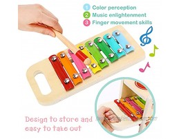 TOOKYLAND Pound and Tap Bench Wooden Toys Toddlers Musical Hammering Pounding Toys with Slide Out Xylophone Wooden Educational Pound a Ball Toy Gifts for Kids Baby Age 1 2 3