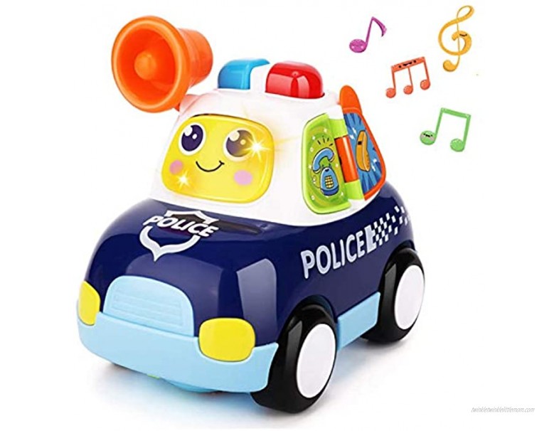 Yiosion Musical Police Car Pursuit Rescue Vehicle Interactive Action Educational Learning Walking Light Up Dancing Toy for 1 Year Old Baby Infants Toddlers Gifts