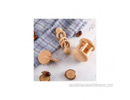 3 Pieces Wooden Rattle Wood Bells Rattles Beech Wooden Interlocking Discs Montessori Toys Wood Teether Toys Nice Present for Boys and Girls Birthday Party Favor