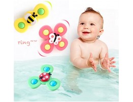 Addmos Suction Cup Spinning Top Toy Bath Toys Baby Bathtub Toys Cartoon Animal Rotating Baby Rattles Toys Sensory Toys for Toddler 3PCS