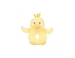 Apricot Lamb Baby Duck Soft Rattle Toy Plush Stuffed Animal for Newborn Soft Hand Grip Shaker Over 0 Months Duck 6 Inches