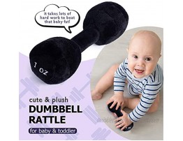 Baby Dumbbell Toy | Baby Workout Toys | Dumbbell Toy Baby | Baby Barbell Rattle | Weight Rattle for Babies | Plush Baby Dumbbell Rattle | Great Gift for Baby and Toddler Girls or Boys | 0-36 Months