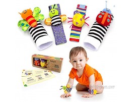 BABY K Foot Finder Socks & Wrist Rattles Butterfly Buddies Set A Newborn Toys for Baby Boy or Girl Brain Development Infant Toys Hand and Foot Rattles Suitable For 0-3 3-6 6-12 Months Babies