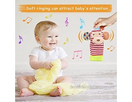Baby Rattle and Finder Baby Wrist Rattle and Foot Rattles Socks Finder Set Developmental Soft Infant Toy for Newborn Baby Girls & Boys