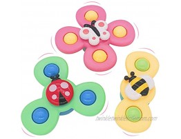CarlCard 3PCS Suction Cup Spinning Top Toys Baby Rattles,Baby Bath Toy,Fidget Spinner Bathroom Animal Turntable Spinning Windmill Creative Educational Toy Best Gifts for Baby Style A