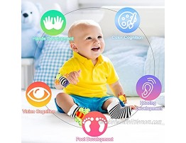 HUADADA Baby Wrist Rattle & Foot Finder Socks for Infants Sensory Learning Toys & Hand Baby Rattles Toys Cute Soft Plush Animal Doll Newborn Gift for Baby Girls Boys 0-3 3-6 6-12 Months 5PCS