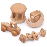 let's make Wood Baby Rattle Personalizable Infant Rattle Sensory Development Wooden Toys Set