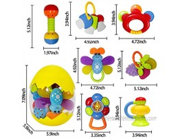 Rattle Teether Set Baby Toys Happytime 13Pcs Shake Rattle Teethers Early Education Toys for Newborn Infant with Surprise Egg for 3 6 9 12 18Month