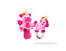 teytoy 2pcs Soft Baby Rattles Pink Horse & Angel Pig Baby Girl Toy 3 6 9 12 Month Baby Shower