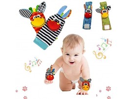 The Season Toys 4pcs Infant Baby Wrist Rattles and Foot Socks Developmental Toys – Cute Cows