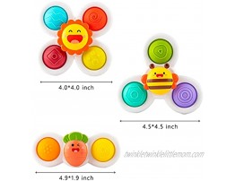 YAPIGO Suction Cup Spinner Toys Baby Toys,Sensory Toys Bath Toys Dimple Toys Spinning Top Toy for Toddlers Eearly Education Toys,Gifts for 1-3 Year Old Boy Girl 3 Pcs