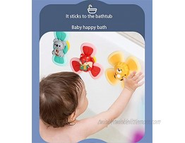 Abendedian Baby Child Bath Suction Cup Spinning Tops Toy Animal Turntable Spinning Windmill Stress Relief Frisbee Creative Educational Toys 3Pcs-Fox Lion Bear