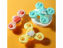 Gdeilmln Suction Toys for Baby Suction Cup Spinner Toy 3 Pieces Baby Bath Toys Cartoon Animal Spinning Top Girls Boys Toys with Rustling Sound and Rotating Wind Leaves