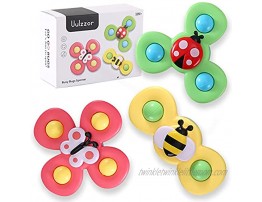 LXSLFY 3PC Suction Cup Spinning Top Toy Bath Toy for Kids Creative Cartoon Butterfly Spinning Windmill Educational Toy Butterfly + Bee + Ladybug