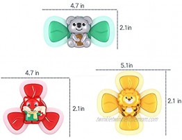 Pynior MANMI TOP 3pcs【2021 Upgraded】 Spinning Baby Toy with Section Cups,Suction Cup Spinner Toy，Simple Dimple Sensory Fidget Blocks