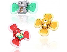 Pynior MANMI TOP 3pcs【2021 Upgraded】 Spinning Baby Toy with Section Cups,Suction Cup Spinner Toy，Simple Dimple Sensory Fidget Blocks