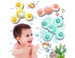 RUBIX CUBE Suction Cup Spinner Toy for Baby Cartoon Suction Cup Spinner Toy  Suction Cup Spinning top Toy Windmill & Bath Toys,Ideal for Babies and Children 3 PCS A