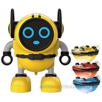 SPACE LION Spinning Top Toys-Spin Tops Multi-Function Mini Robot Toys Pull Back Car Toy Novelty Spinning Tops Gyro Battling Game Tops Wind Up Toys for Kids（Yellow）