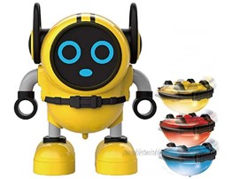 SPACE LION Spinning Top Toys-Spin Tops Multi-Function Mini Robot Toys Pull Back Car Toy Novelty Spinning Tops Gyro Battling Game Tops Wind Up Toys for Kids（Yellow）