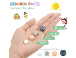 150 Pieces Silicone Beads DIY Necklace Bracelet Beads Threaded Star Abacus 12 mm Silicone Beads Accessory Kit for Nursing Necklace Accessories Handmade Crafts Bracelet Jewelry Mix Color