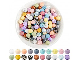 200 Pieces Silicone Beads DIY Necklace Bracelet Jewelry Silicone Accessory Kit Mix Color Nursing Necklace Accessories Stylish DIY Jewelry Silicone Beads Accessory Vivid Color 12mm
