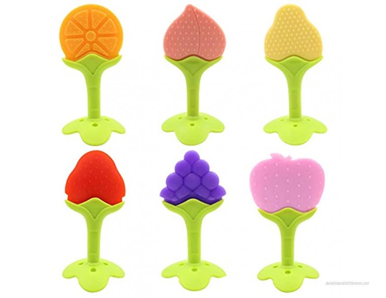 5 PCS Baby Teething Toys Soft Fruit Teething Toys Set for Toddlers & Infants Baby Teeth Stick by Bagvhandbagro [Random Pattern]