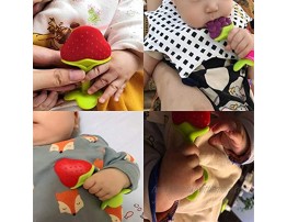 Baby Teether Toys Silicone Teething Toys Fruit Shape Infants Newborn Babies and Toddlers Silicone Teether Toys Set Soothe and Massage Gums 7 Pieces
