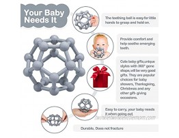 Baby Teethers Toys Silicone Soft Ball Easy to Hold Teether for Sensory Ball Exploration & Teething Stress Relief Molar Ball Soothing Teether Toy Baby Ball for Ages 0 Months+ Baby Gift