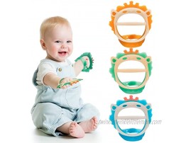 Baby Teething Toys for 0-6 and 6-12 Months Teethers 3packs for Infants BPA-Free Eco-Friendly Non-Toxic Silicone Adjustable Wristband Chew Natural teethers for Babies