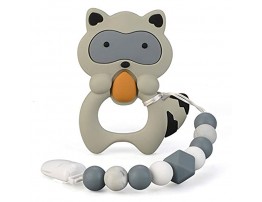 Baby Teething Toys for Babies 3-18Months BPA Free Silicone Teethers for Babies with Pacifier Clip Cute and Effective Pain Relief Raccoo for Stylish Boy or Girl Christmas Gift