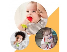 Baby Teething Toys Soft Silicone Fruit Teether Set with Pacifier Clip Holder for Toddlers & Infants 5 Pack
