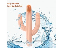 Cactus Teether Baby Toothbrush Self-Soothing Pain Relief Soft Baby Teething Toys Training Kids Toothbrush for Babies Toddlers Infants Boy and Girl Natural Organic BPA FreePeachy