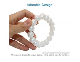 Chew Bracelet for Sensory Kids Girls Boys Silicone Pearls White Chewing Beads Bracelet for Children Whith Autism ADHD,SPD Oral Motor Sensory Chewable Teething Ring for chewers