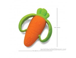 Infantino Lil' Nibble Teethers Carrot Silicone Soft-Textured teether for Sensory Exploration and Teething Relief with Easy to Hold Handles