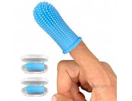 Itsy Bitsy People 360º Finger Toothbrush Full Surround Silicone Bristles for Babies Infants and Toddlers. BPA Free Set of 2 Baby Blue