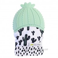 Itzy Ritzy Silicone Teething Mitt – Soothing Infant Teething Mitten with Adjustable Strap Crinkle Sound and Textured Silicone to Soothe Sore and Swollen Gums Cactus