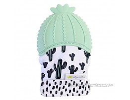 Itzy Ritzy Silicone Teething Mitt – Soothing Infant Teething Mitten with Adjustable Strap Crinkle Sound and Textured Silicone to Soothe Sore and Swollen Gums Cactus