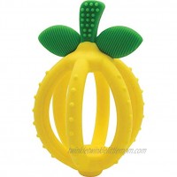 Itzy Ritzy Teething Ball & Training Toothbrush – Silicone BPA-Free Bitzy Biter Lemon-Shaped Teething Ball Featuring Multiple Textures to Soothe Gums and an Easy-to-Hold Design Lemon