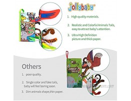 Jollybaby Baby Cloth Books Touch and Feel Crinkle Soft Books for Infants Babies Toddler Early Educational Interactive Stroller Toys Baby Girl and Baby Boy Gift Jungle Tails