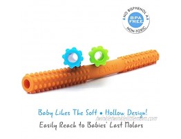 Original Hollow Teething Tubes 6.8'' Long – Soft Silicone Teething Toys for Babies 3-6 Months 6-12 Months BPA Free Dishwasher & Refrigirator Safe Different Soft Textures for Infant Toddlers