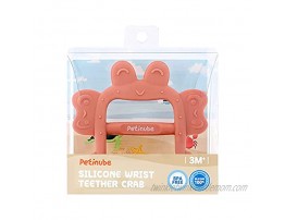 PETINUBE Anti-Dropping Silicone Baby Wrist Teether Soothing Pacifier for Infants 3+ Months Babies Pack of 1 Made in Korea Crab