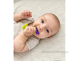 RaZbaby Teething & Massaging Toy Teether: 3-Pack Fruit Set Chew Toys | Soothes Soar Gums | Food Grade Soft Safe BPA-Free Silicone | Babies Toddlers Infants | Freezer Safe | Perfectly Sized for Baby