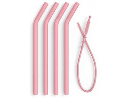 Reusable Silicone Drinking Straws Big Size with Curved Bend for Tumblers Made from BPA Free No-Rubber Silicon Flexible Collapsible Chewy Bendy Safe for Kids Toddlers